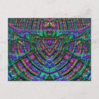 Glanzend Briefkaart 3D Groen Blauw Paars Zany