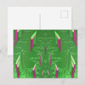 Glanzend Briefkaart 3D Roze Groene Zany (Voorkant / Achterkant)