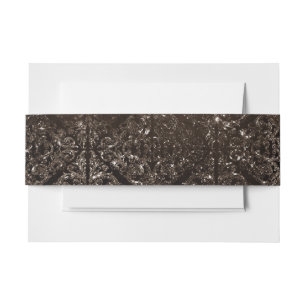 glanzend brons   Rich Brown Glam Damask Uitnodigingen Wikkel