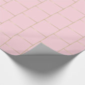 Glanzend chique design roze kleur goud gestreepte  cadeaupapier (Hoek)