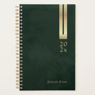 Glanzend Dark Emerald Green & Gold Niet gedateerd Planner