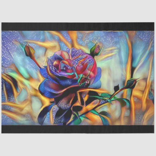 Glanzend Elegant Unique Roos Art Dream Tissuepapier (Voorkant)