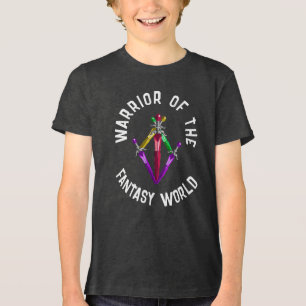 Glanzend Fantasie Energie Zwaard Kinderen Tri-Blend Shirt