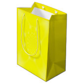 Glanzend Geel Medium Cadeauzakje (Achterkant Gekanteld)