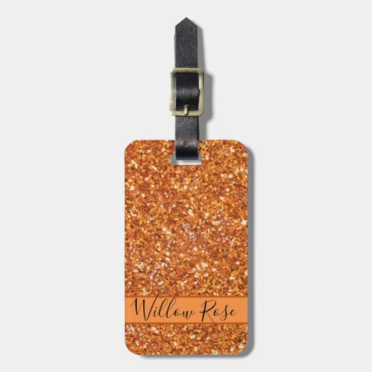 Glanzend glitter bagagelabel (Voorkant verticaal)