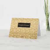 Glanzend glitter voor goud en witte mousserende gl bedankkaart (Achterkant)