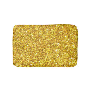 Glanzend goud en witte glitter badmat