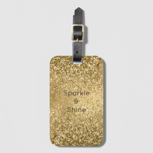 Glanzend Goud Glam Glitter Glans Bagagelabel (Voorkant (verticaal))