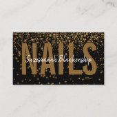 Glanzend goud over zwarte aangepaste QR-code Visitekaartje (Voorkant)