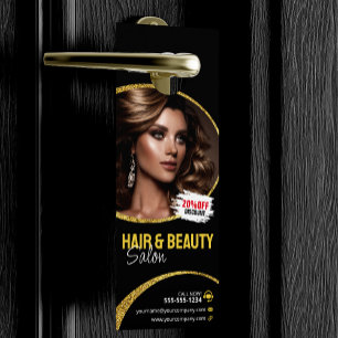 Glanzend Gouden Glitter Haar Stylist Schoonheidssa
