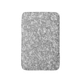 Glanzend grijs en wit glitter badmat (Voorkant Verticaal)
