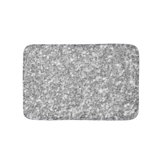 Glanzend grijs en wit glitter badmat (Voorkant)