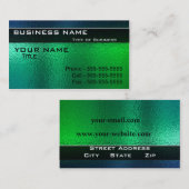 Glanzend Groen en Blauw Metaal Generiek Visitekaartje (Voorkant / Achterkant)