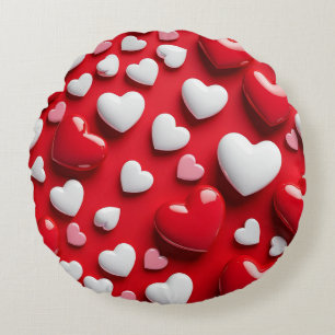 💖 Glanzend Hart Decor Voor Meisjes Kamer Rond Kussen