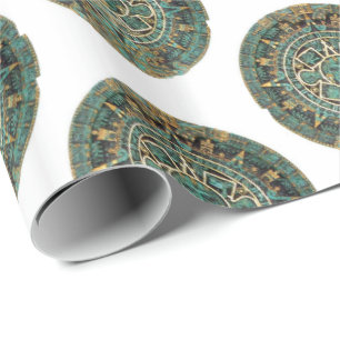 Glanzend Inpakpapier, Azteken Cadeaupapier
