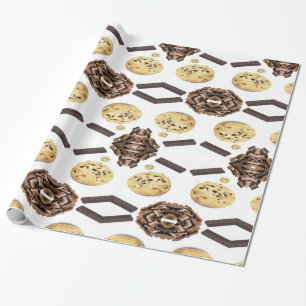 Glanzend inpakpapier, chocolade chip cadeaupapier