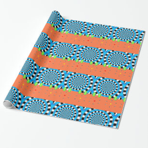 Glanzend Inpakpapier, Cirkelvormige Blauwe Zwarte Cadeaupapier