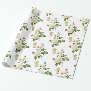 Glanzend Inpakpapier, Engel Rozen Vlinder Cadeaupapier