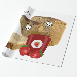 Glanzend Inpakpapier, Jam Toast Cadeaupapier