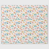 Glanzend inpakpapier met een speels patroon (Vlak)