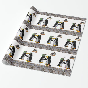 Glanzend inpakpapier, Pirate Penguin Schip Boot Cadeaupapier