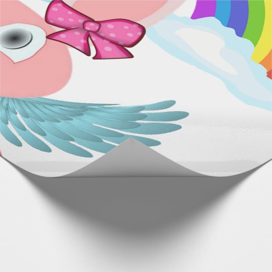 Glanzend inpakpapier, Rainbow Rabbit Sun Cadeaupapier (Hoek)