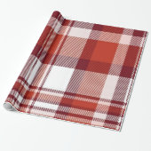 Glanzend inpakpapier rood geruit (Uitgerold)