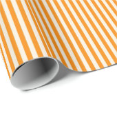 Glanzend inpakpapier Sinaasappel & witte streep (Rol Hoek)