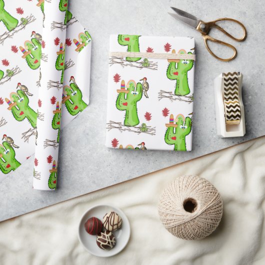 Glanzend inpakpapier Snake Cactus Bird (Crafts)