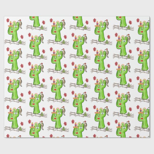 Glanzend inpakpapier Snake Cactus Bird (Vlak)
