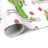 Glanzend inpakpapier Snake Cactus Bird (Rol Hoek)