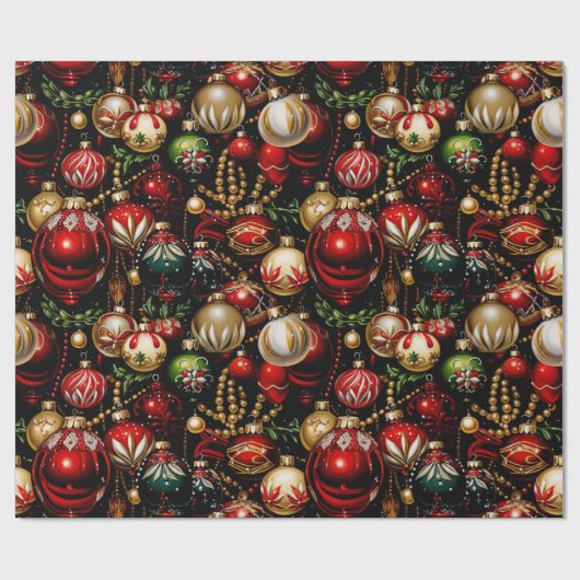 Glanzend kerstballen 2 inpakpapier (Vlak)