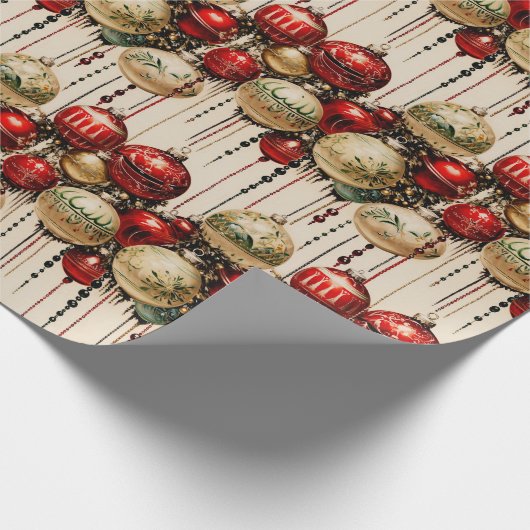 Glanzend kerstballen 4 inpakpapier (Hoek)