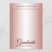 Glanzend koraal Blush roze goudvormig Afstuderen Aankondiging (Voorkant)