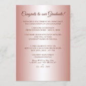 Glanzend koraal Blush roze goudvormig Afstuderen Aankondiging (Achterkant)