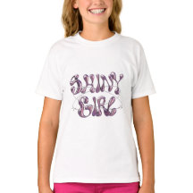 Glanzend Meisje Chrome Typografie T-Shirt