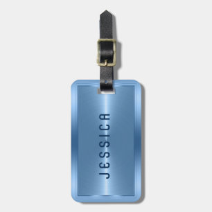 Glanzend Metallic Blauw Roestvrij Staal Kijk Bagagelabel