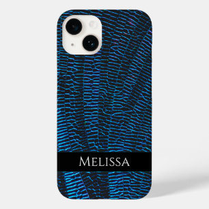 Glanzend metallic levendig blauw abstract Custom N Case-Mate iPhone 14 Hoesje