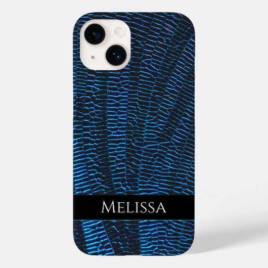 Glanzend metallic levendig blauw abstract Custom N Case-Mate iPhone Case (Achterkant)