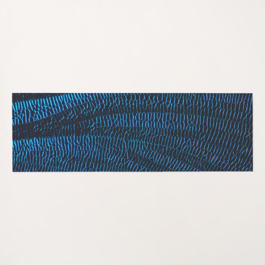 Glanzend metallic levendig blauw abstract Monogram Yogamat (Achterkant (horizontaal))