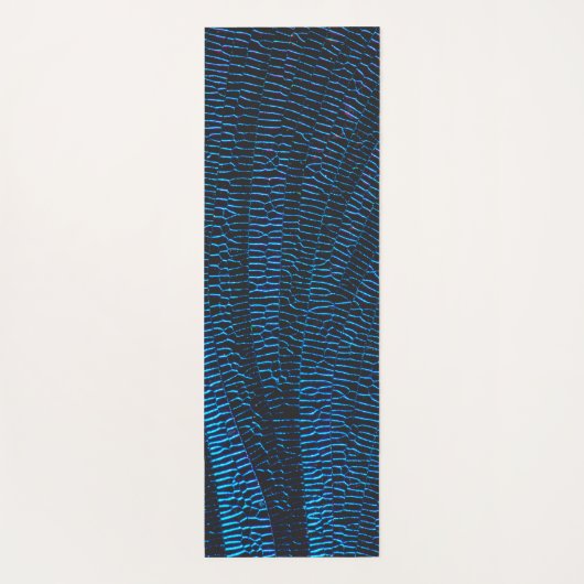 Glanzend metallic levendig blauw abstract Monogram Yogamat (Achterkant)
