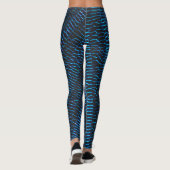 Glanzend metallic levendig neon blauw abstract pat leggings (Achterkant)