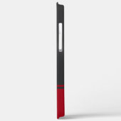 Glanzend Metallic Zwart en Rood Case-Mate iPhone Case (Achterkant / Links)