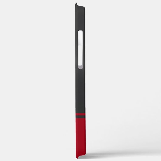 Glanzend Metallic Zwart en Rood Case-Mate iPhone Case (Achterkant / Links)