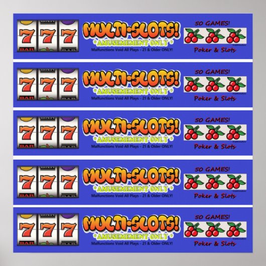 Glanzend, multi-Slots-arcade-selectiekader met bar Poster (Voorkant)