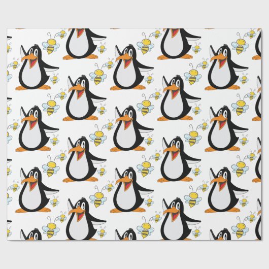 Glanzend omlooppapier Penguin Bumblebee Cadeaupapier (Vlak)
