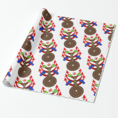 Glanzend omlooppapier, penseelpijlen cadeaupapier (Uitgerold)