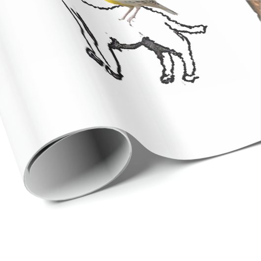 Glanzend omlooppapier, schapenpalmwolken cadeaupapier (Rol Hoek)