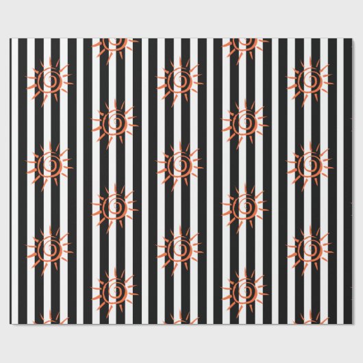 Glanzend omslagpapier, zwarte witte stripper cadeaupapier (Vlak)