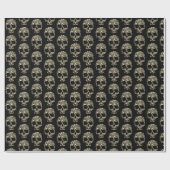 Glanzend opvulpapier, 30 x 6' SKULL Cadeaupapier (Vlak)